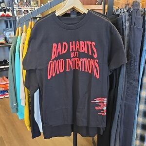 Black Long Sleeve with Red and Orange Text